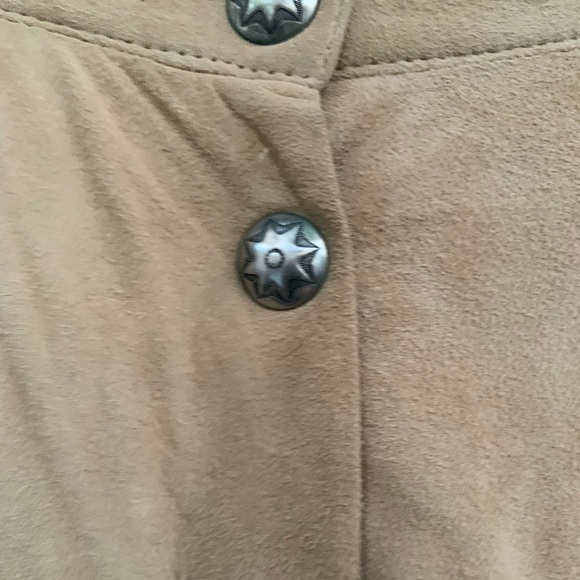 Patricia Wolf tan suede painted fringe maxi skirt   Size 8 - Picture 3 of 13